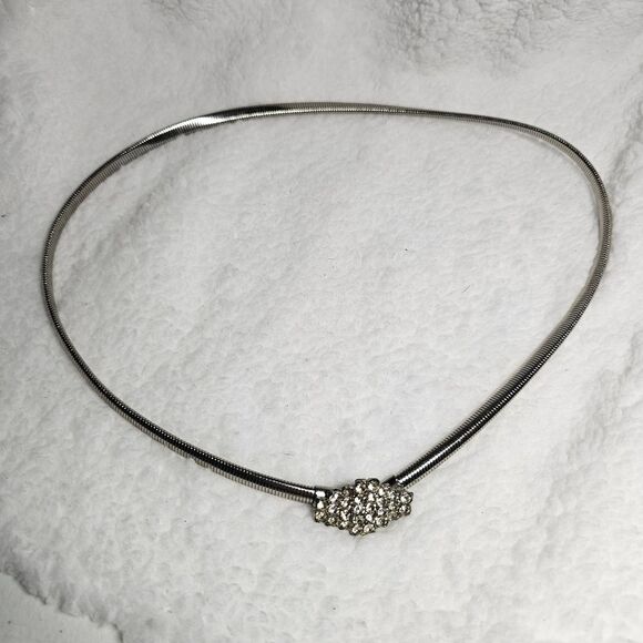 Vintage Flawed Stretchy Rhinestone Belt - Picture 1 of 4